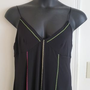 A-Line Black Dress with Stiching